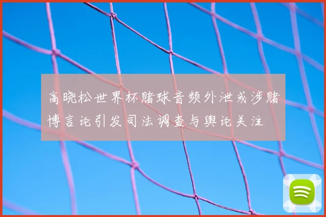 高晓松世界杯赌球音频外泄或涉赌博言论引发司法调查与舆论关注